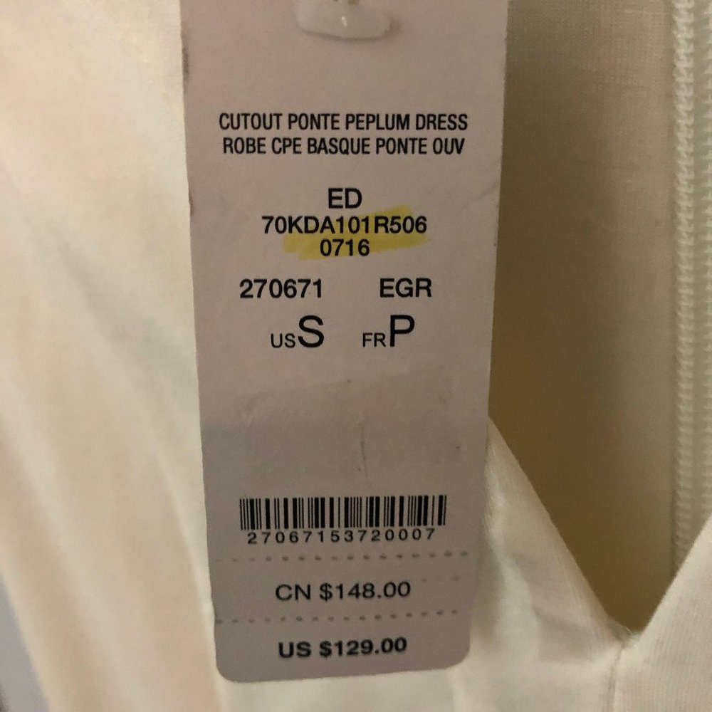 Bebe Dresses | Bebe White Peplum Ponte Dress